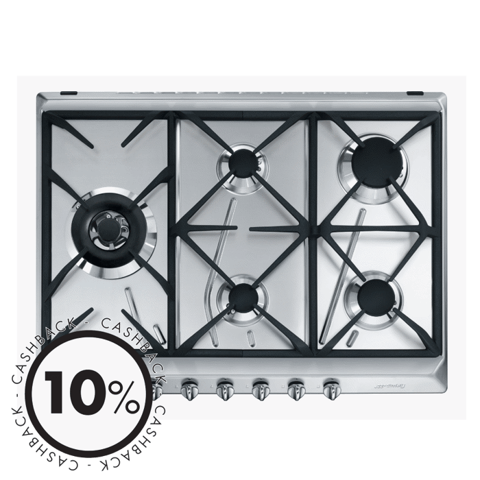 SRV575GH5 70cm Cucina Gas Hob Stainless Steel with Contemporary Controls