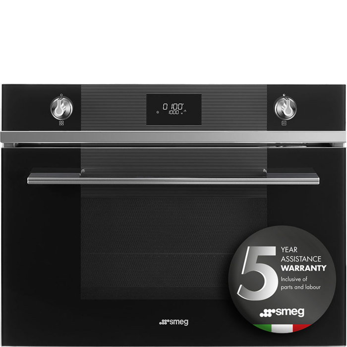 SF4101MCN1 Compact 45cm Linea Combination Microwave in Black Glass