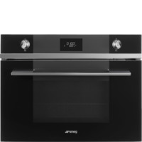 SF4101MCN Compact 45cm Linea Combination Microwave in Black Glass