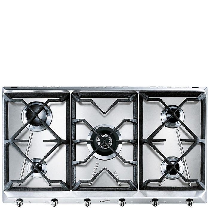 SRV596GH5 89cm Cucina Gas Hob Stainless Steel with Contemporary Controls