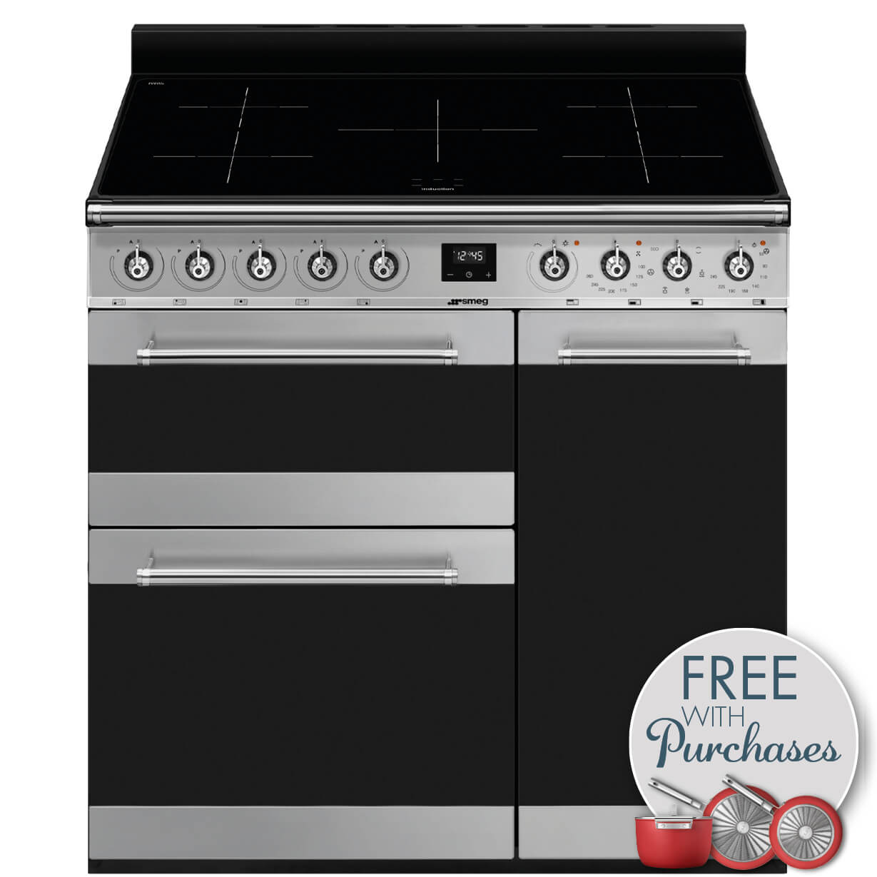 smeg sy93i 90cm symphony induction range cooker