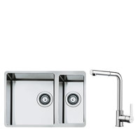 VSTR40MID MIRA Undermount Stainless Steel 1 and 3/4 Bowl Sink and MID1CR Chrome Tap Pack