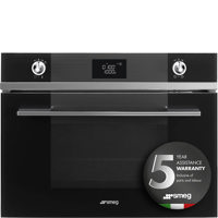 SF4102MN Compact 45cm Linea Microwave with Grill in Black Glass